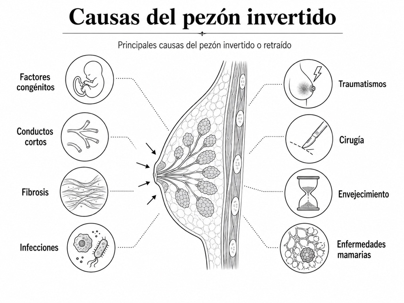 Principales causas del pezón invertido o retraído